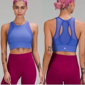 Lululemon Everlux High Neck Train Bra Wild Indigo size 8